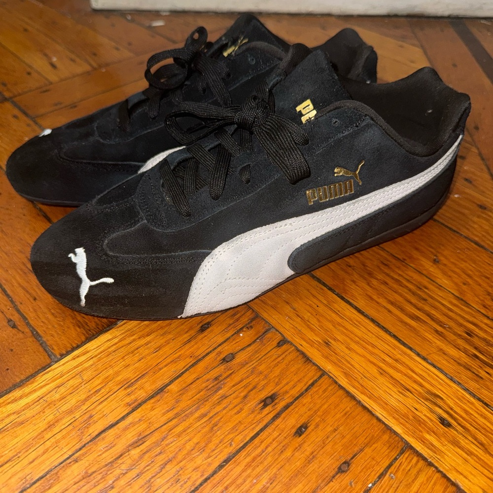 Puma Men's Black and Gold Sneakers